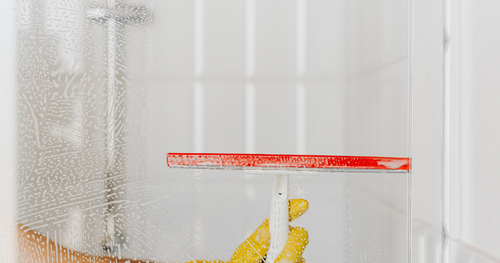 bathroom cleaning hacks for shower glass doors