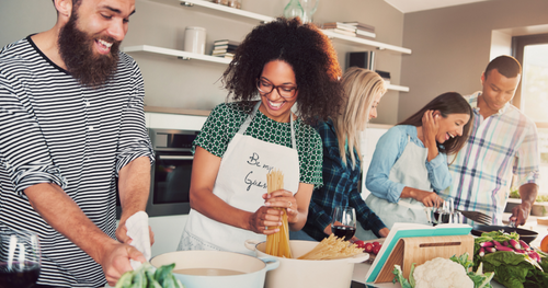 schedule dinner with friends on your self-care checklist