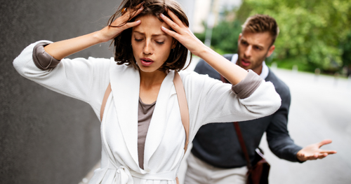 man and woman arguing