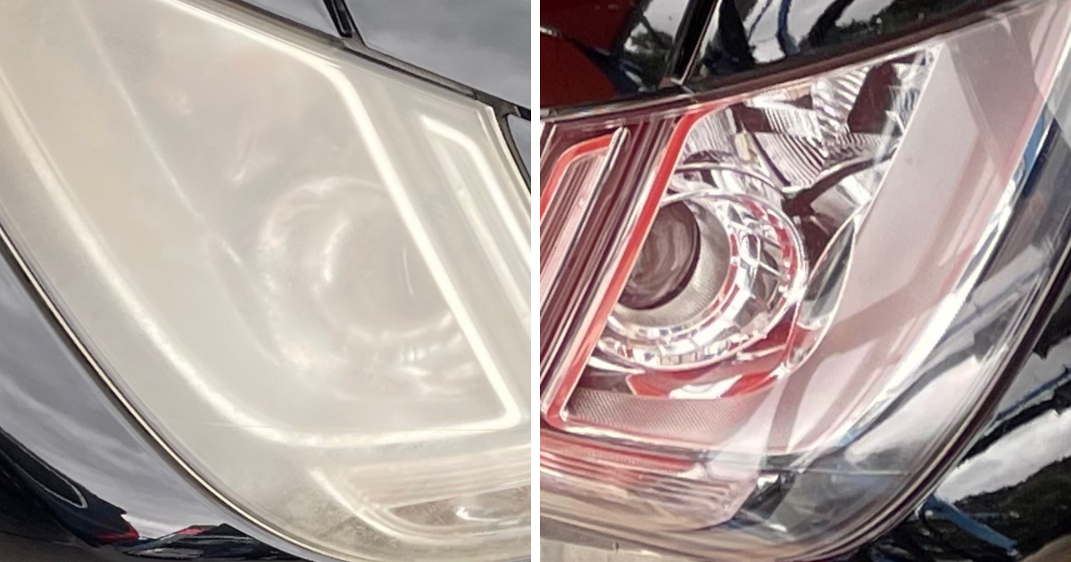 clean headlight lens