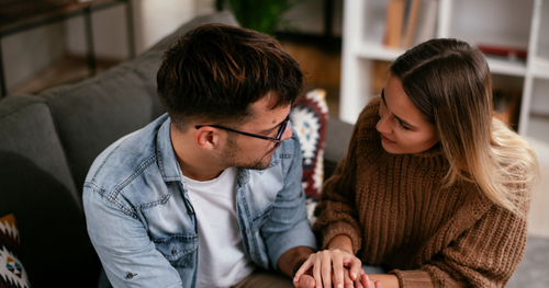 a couple having a serious conversation