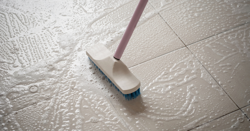 cleaning tile floors