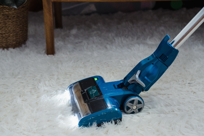 vacuuming rug
