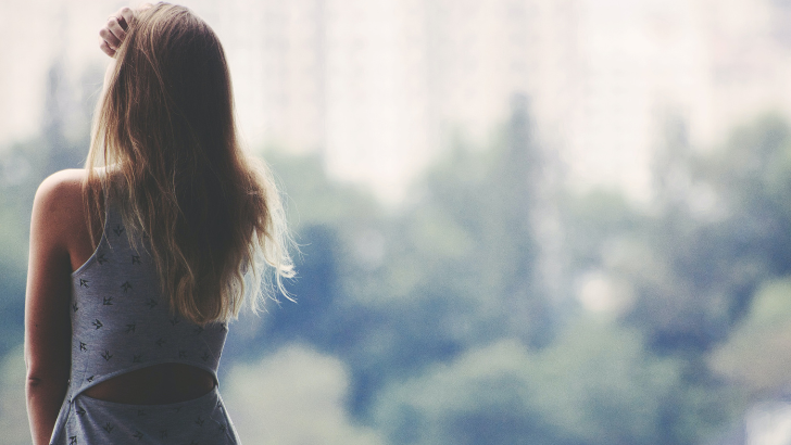 woman staring into the distance
